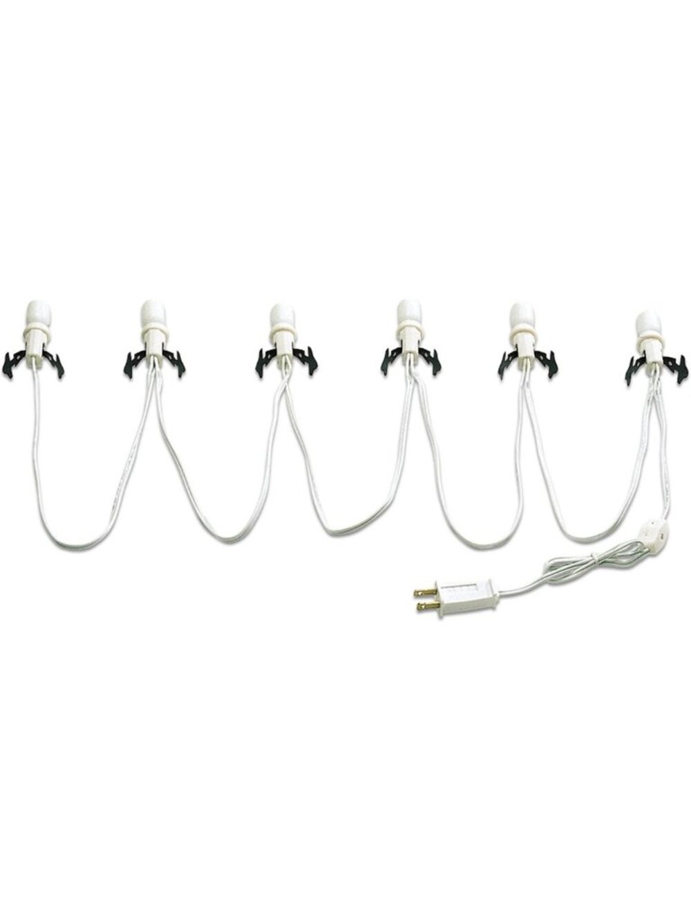 Village Collection Six Socket Light Set - 108 Inch White Holiday Decor